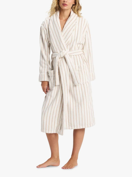 Cozy Earth Luxe Bath Robe in branded component on a light gray background